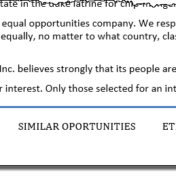 Extract from Job Posting with the "Only thoseselected" sentence.