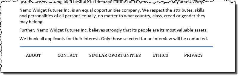 Extract from Job Posting with the "Only thoseselected" sentence.